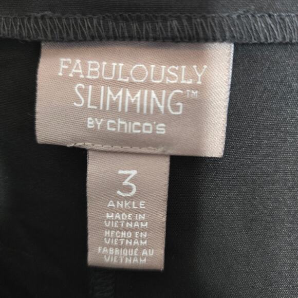 Fabulously Slimming by Chico's Black Ankle Pants Size 3 / XL/16 - Picture 3 of 7